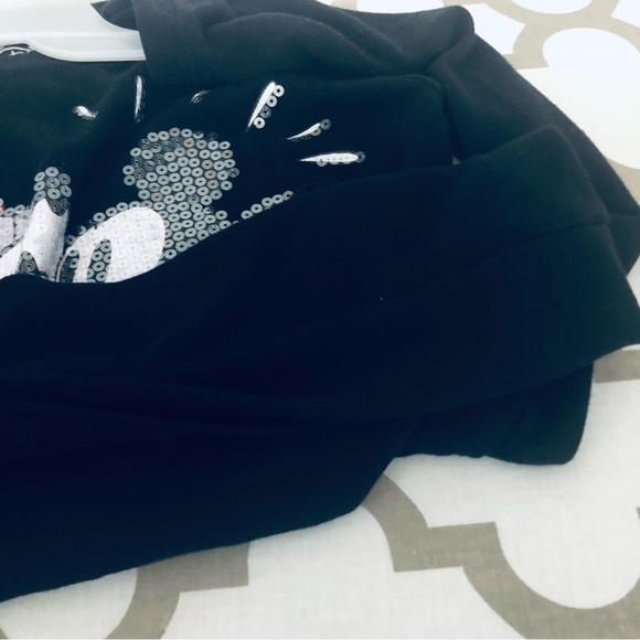 Disney Mickey Mouse Minnie sequins heart Gray Black Pullover juniors size 3/5 - Picture 12 of 16